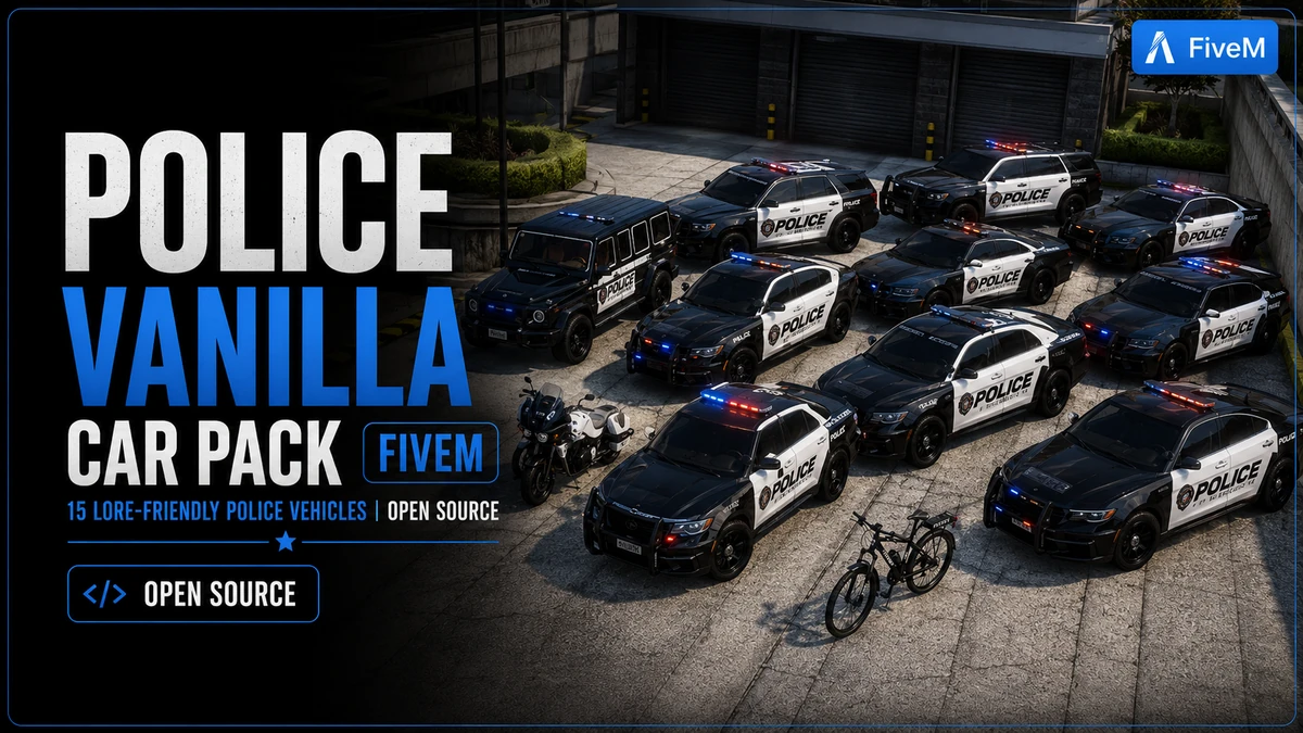 Police Vanilla Car Pack FiveM | 15 Lore-Friendly Police Vehicles | Open Source